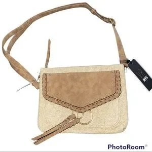 VR NYC Bags Vr Nyc Natural Straw Suede Crossbody Bag Purse Poshmark